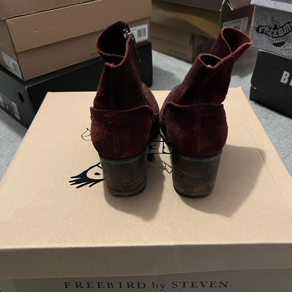 Freebird by Steven Women's Dark Red Heeled Boots